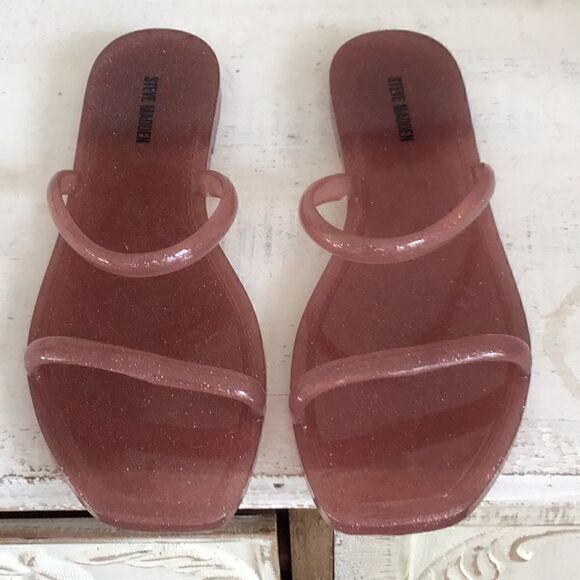 Steve Madden Pike Pink Double Strap Jelly Sandals - Picture 2 of 5